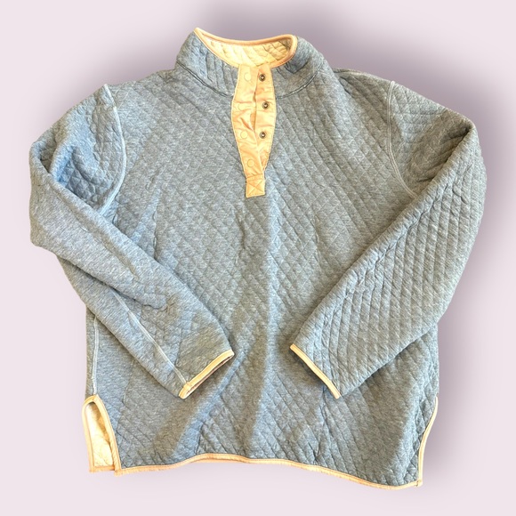 EUC Marine Layer Size XL Reversible Quilted Pullover Sweatshirt Cream and Blue - Picture 4 of 5